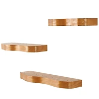 Brown Organic Shape 3-pc. Floating Wall Shelf