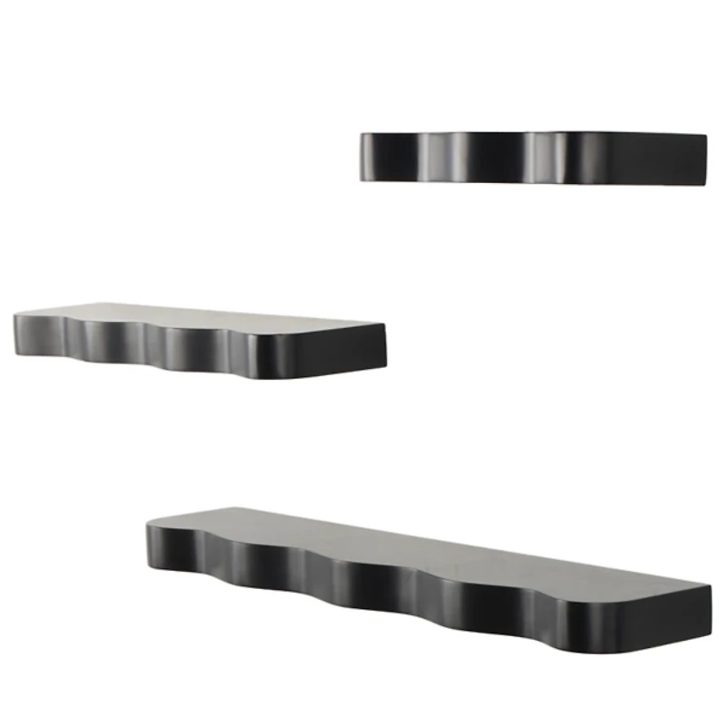 Black Wavy 3-pc. Floating Wall Shelf