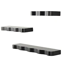 Black Wavy 3-pc. Floating Wall Shelf