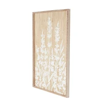 Ivory Floral Wood Beaded Wall Plaque