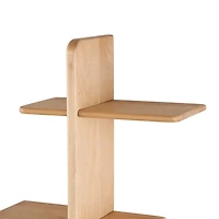 Natural Wood 4-Tier Floating Wall Shelf