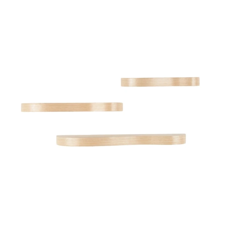 Organic Honey Wood Floating Shelves, Set of 3