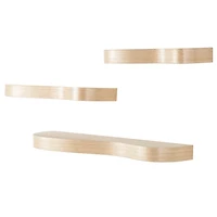 Organic Honey Wood Floating Shelves, Set of 3