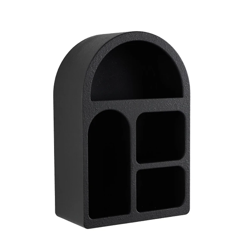 Black Arched Cubby Wall Cabinet