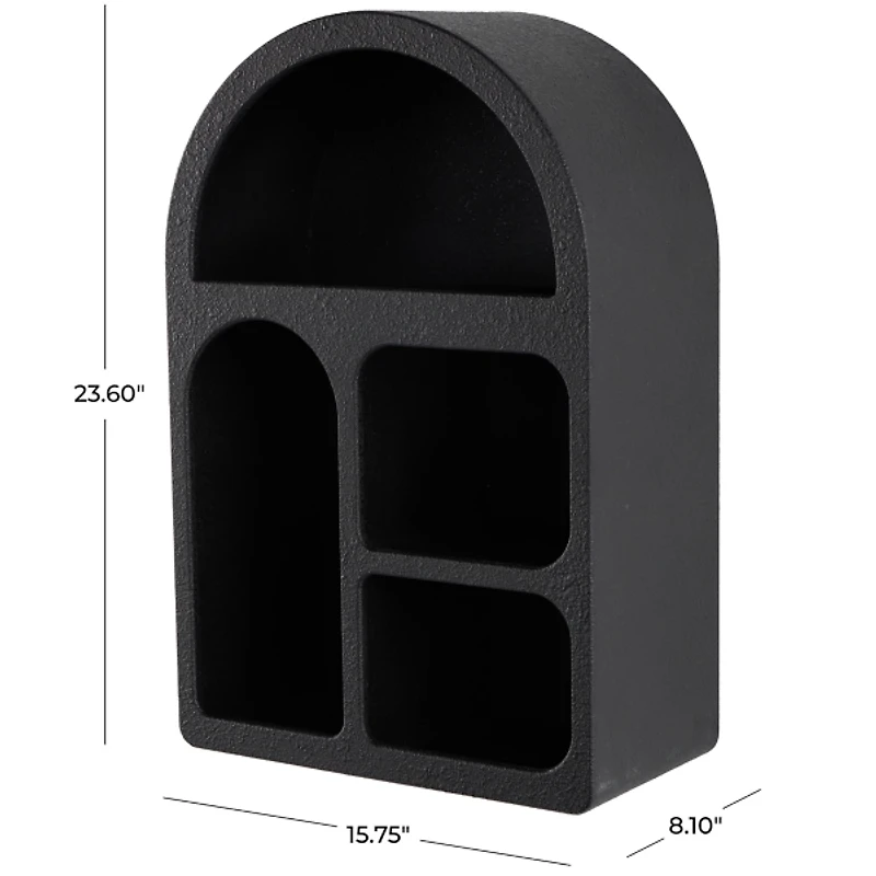 Black Arched Cubby Wall Cabinet