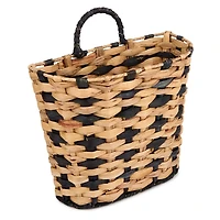 Natural and Black Woven Wall Pocket