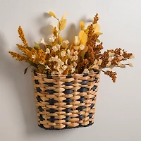 Natural and Black Woven Wall Pocket