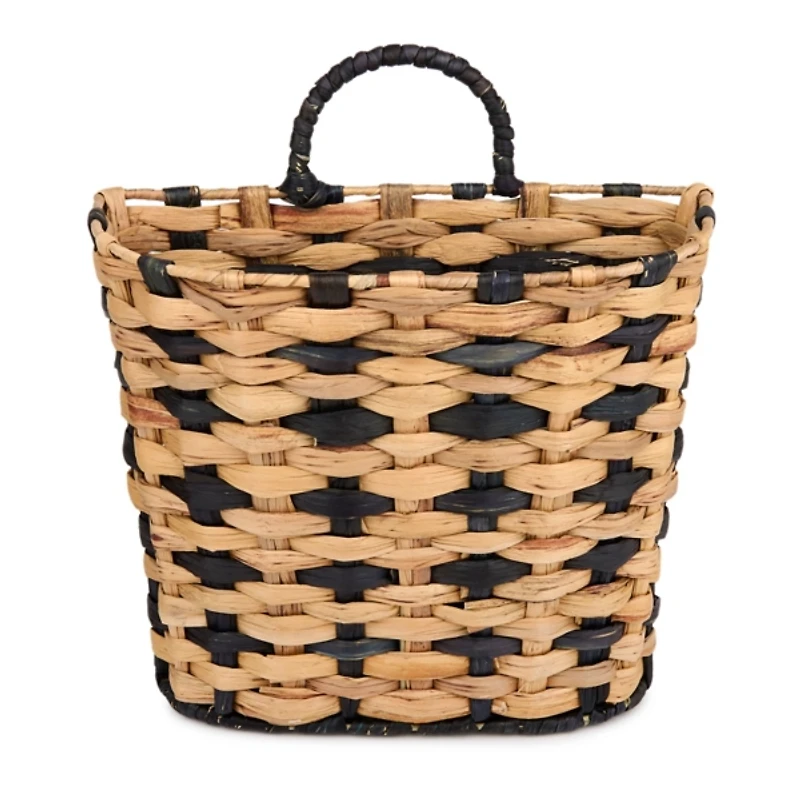 Natural and Black Woven Wall Pocket