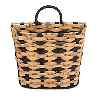 Natural and Black Woven Wall Pocket