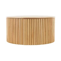 Brown Fir Wood with Slatted Base Coffee Table