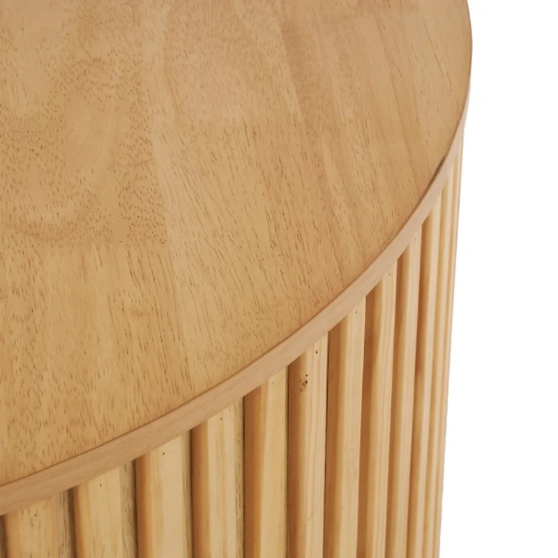 Brown Fir Wood with Slatted Base Coffee Table