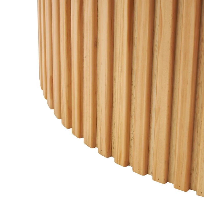 Brown Fir Wood with Slatted Base Coffee Table