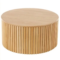 Brown Fir Wood with Slatted Base Coffee Table