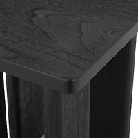 Oiled Black Wood Square Accent Table