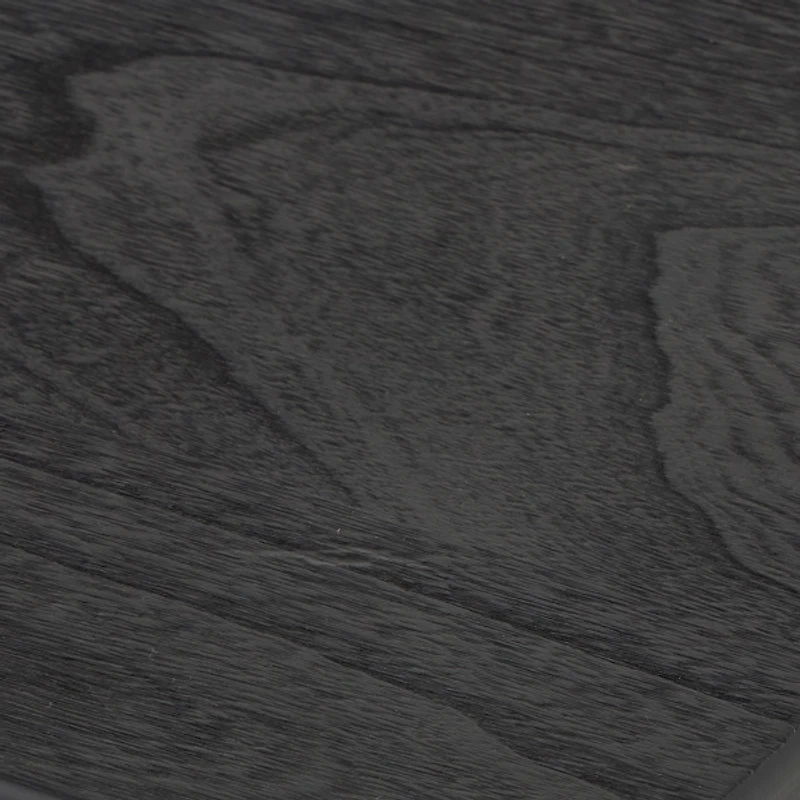 Oiled Black Wood Square Accent Table