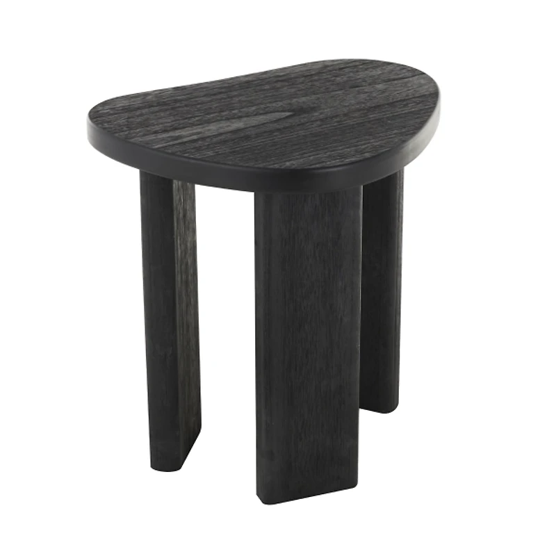 Black Wood Heart Shaped Top Accent Table