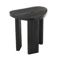 Black Wood Heart Shaped Top Accent Table