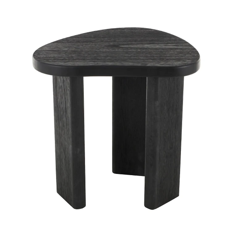 Black Wood Heart Shaped Top Accent Table