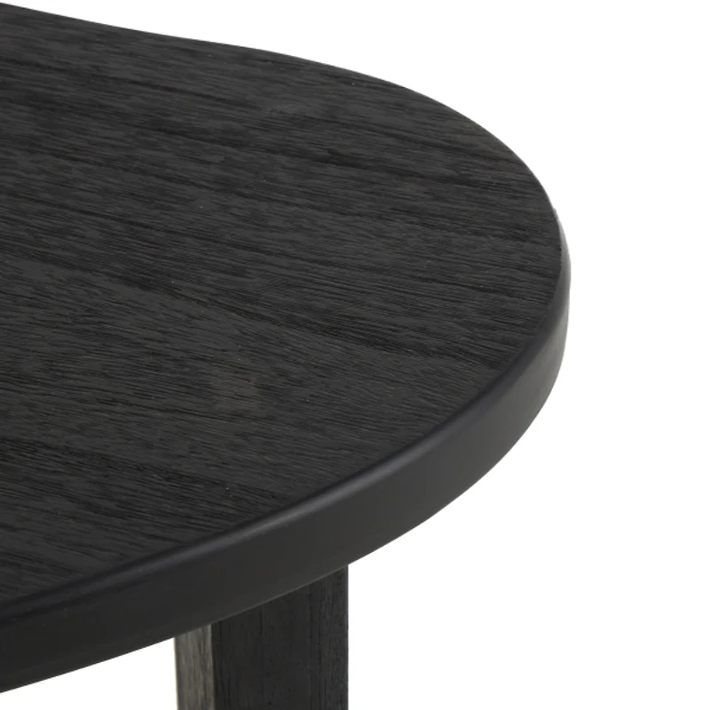 Black Wood Heart Shaped Top Accent Table