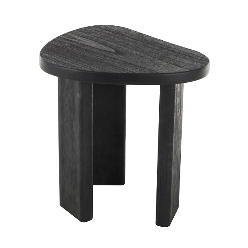 Black Wood Heart Shaped Top Accent Table