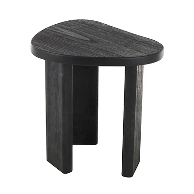 Black Wood Heart Shaped Top Accent Table