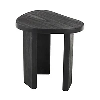 Black Wood Heart Shaped Top Accent Table