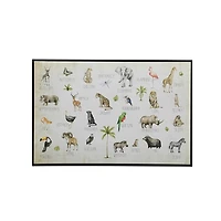 Jungle Alphabet Animals Framed Canvas Art Print