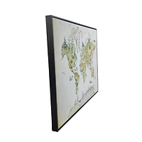 Animal World Map Kids Framed Canvas Art Print
