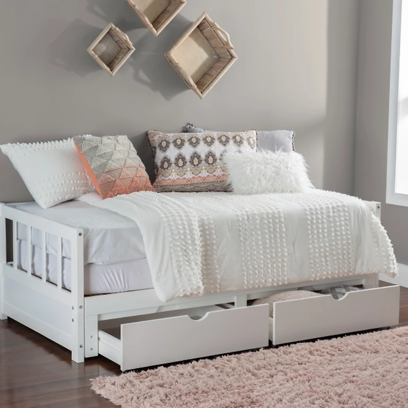 White Hadley Twin Trundle Daybed
