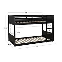Black Wood Low Profile Darcy Twin Bunk Bed