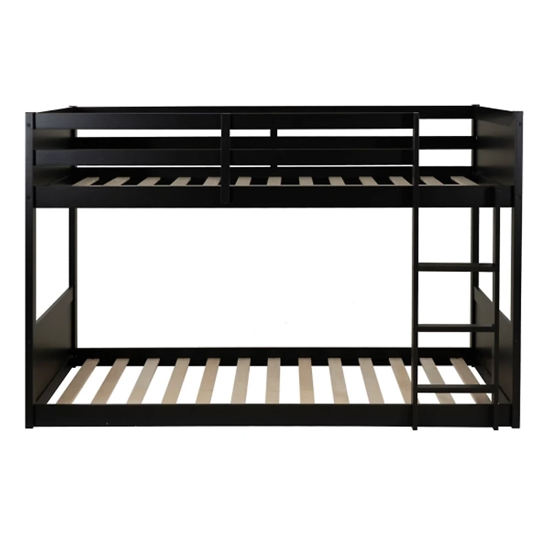 Black Wood Low Profile Darcy Twin Bunk Bed