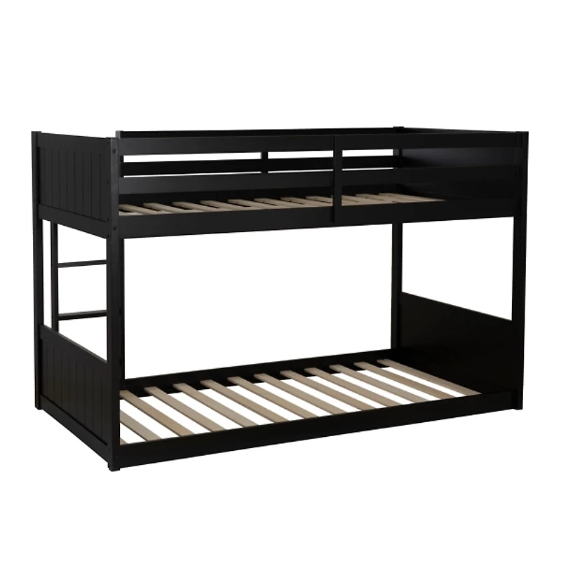 Black Wood Low Profile Darcy Twin Bunk Bed