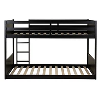 Black Wood Low Profile Darcy Twin Bunk Bed