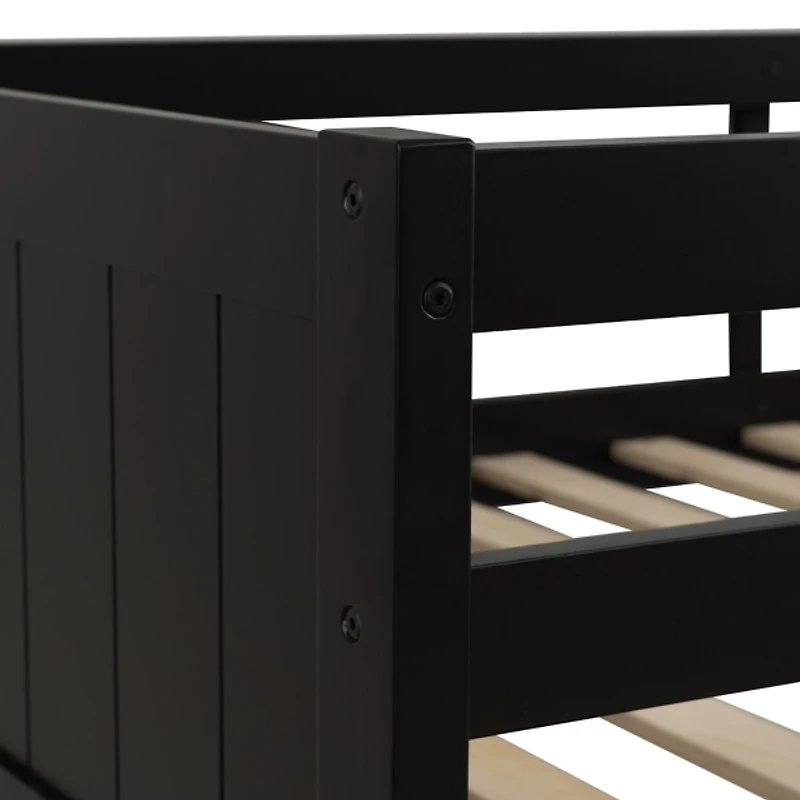 Black Wood Low Profile Darcy Twin Bunk Bed
