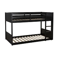 Black Wood Low Profile Darcy Twin Bunk Bed