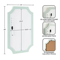 Seafoam Green Scalloped Magnetic Dry Erase Board