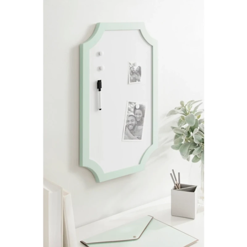 Seafoam Green Scalloped Magnetic Dry Erase Board