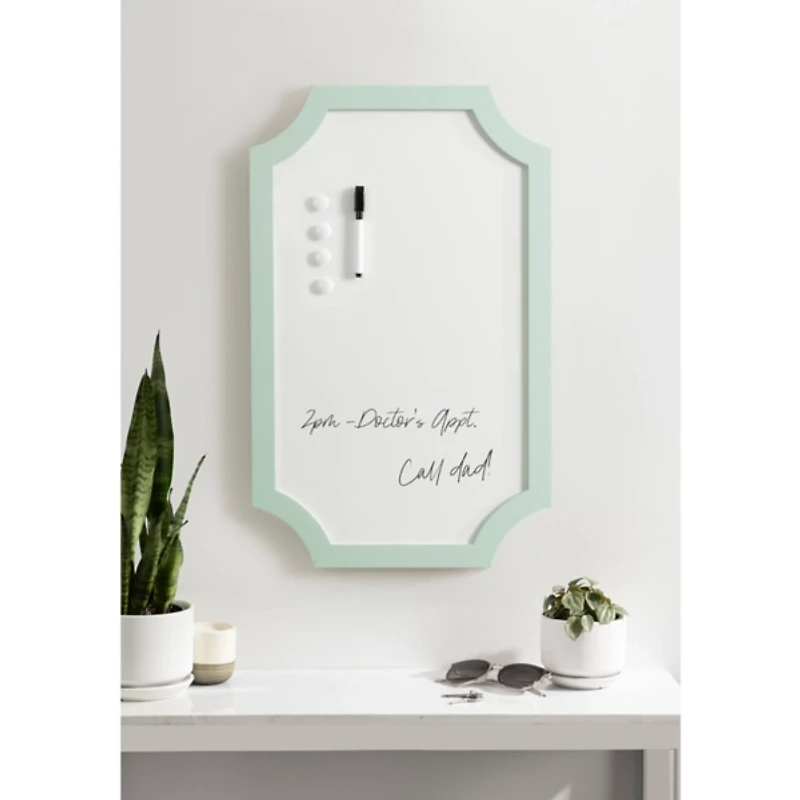 Seafoam Green Scalloped Magnetic Dry Erase Board