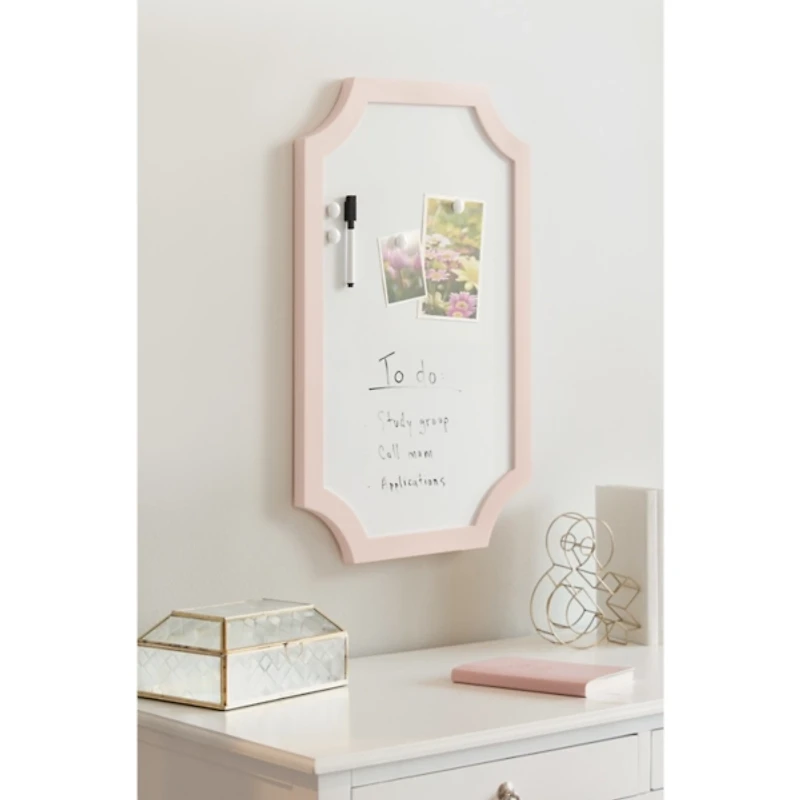 Pink Scalloped Magnetic Dry Erase Board