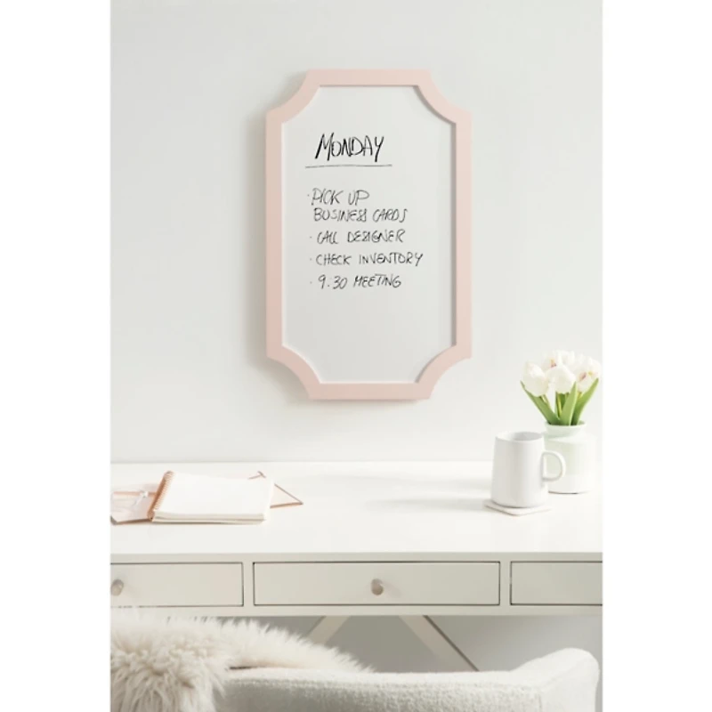 Pink Scalloped Magnetic Dry Erase Board