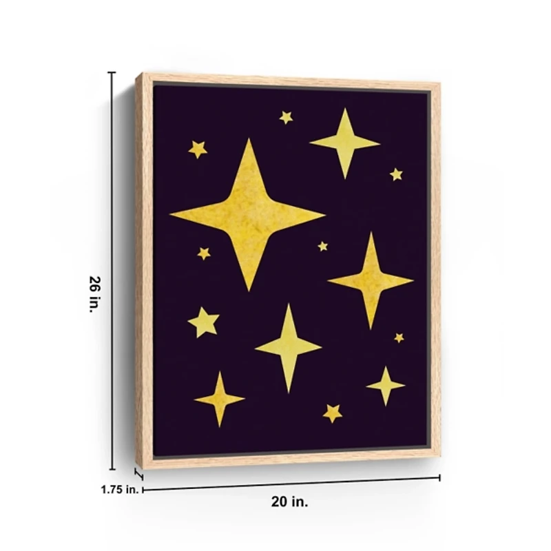 Stars in Space Kids Framed Canvas Art Print