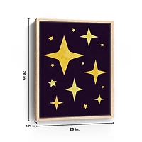Stars in Space Kids Framed Canvas Art Print