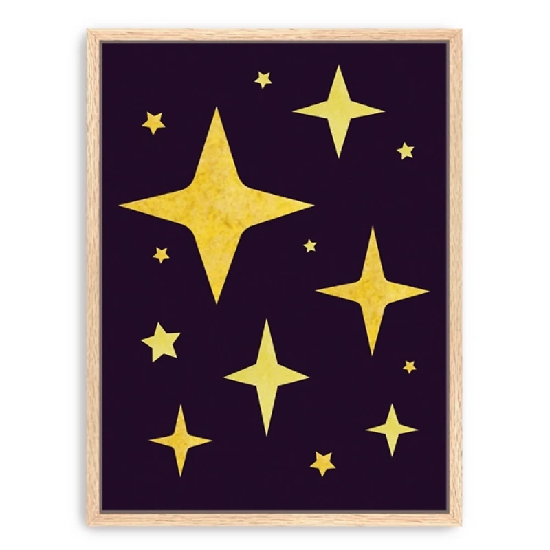 Stars in Space Kids Framed Canvas Art Print
