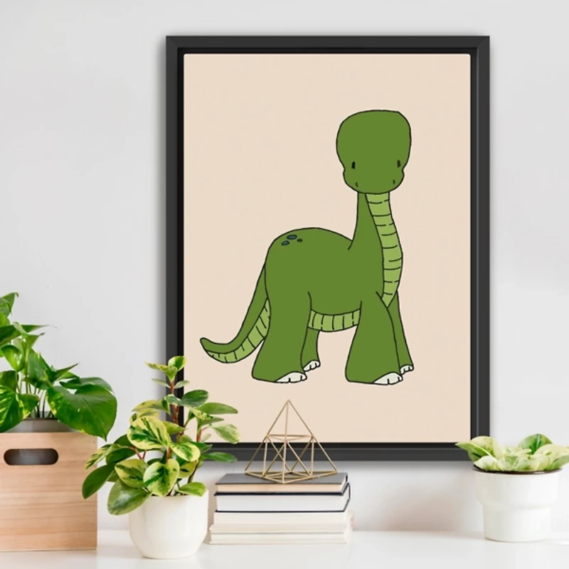 Brontosaurus Kids Framed Canvas Art Print