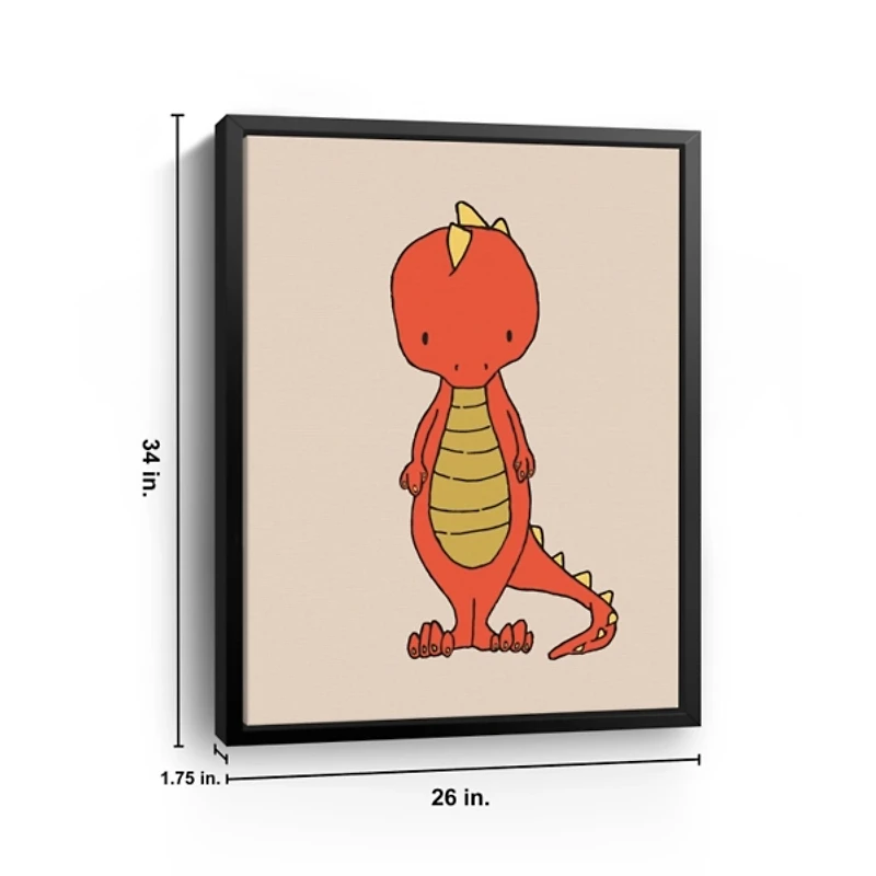 Little T-Rex Framed Canvas Art Print, 26x34