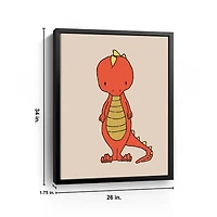 Little T-Rex Framed Canvas Art Print, 26x34