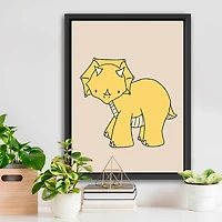 Triceratops Kids Framed Canvas Art Print