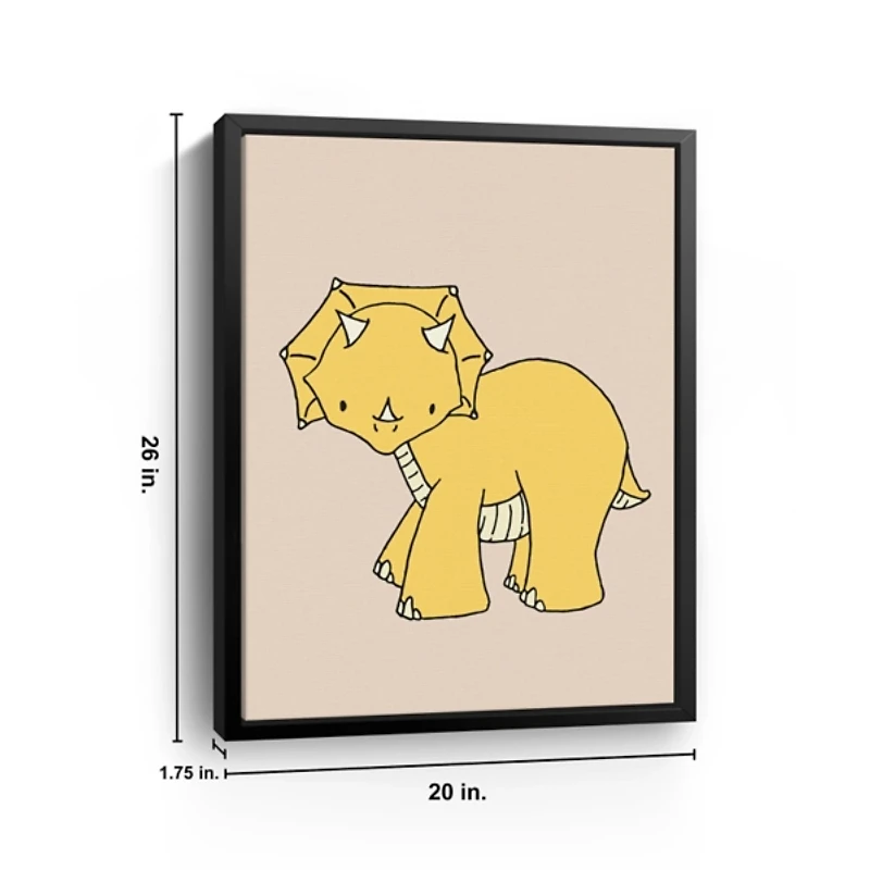Triceratops Kids Framed Canvas Art Print