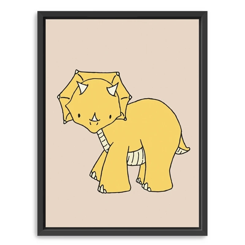 Triceratops Kids Framed Canvas Art Print