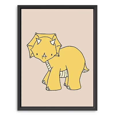Triceratops Kids Framed Canvas Art Print